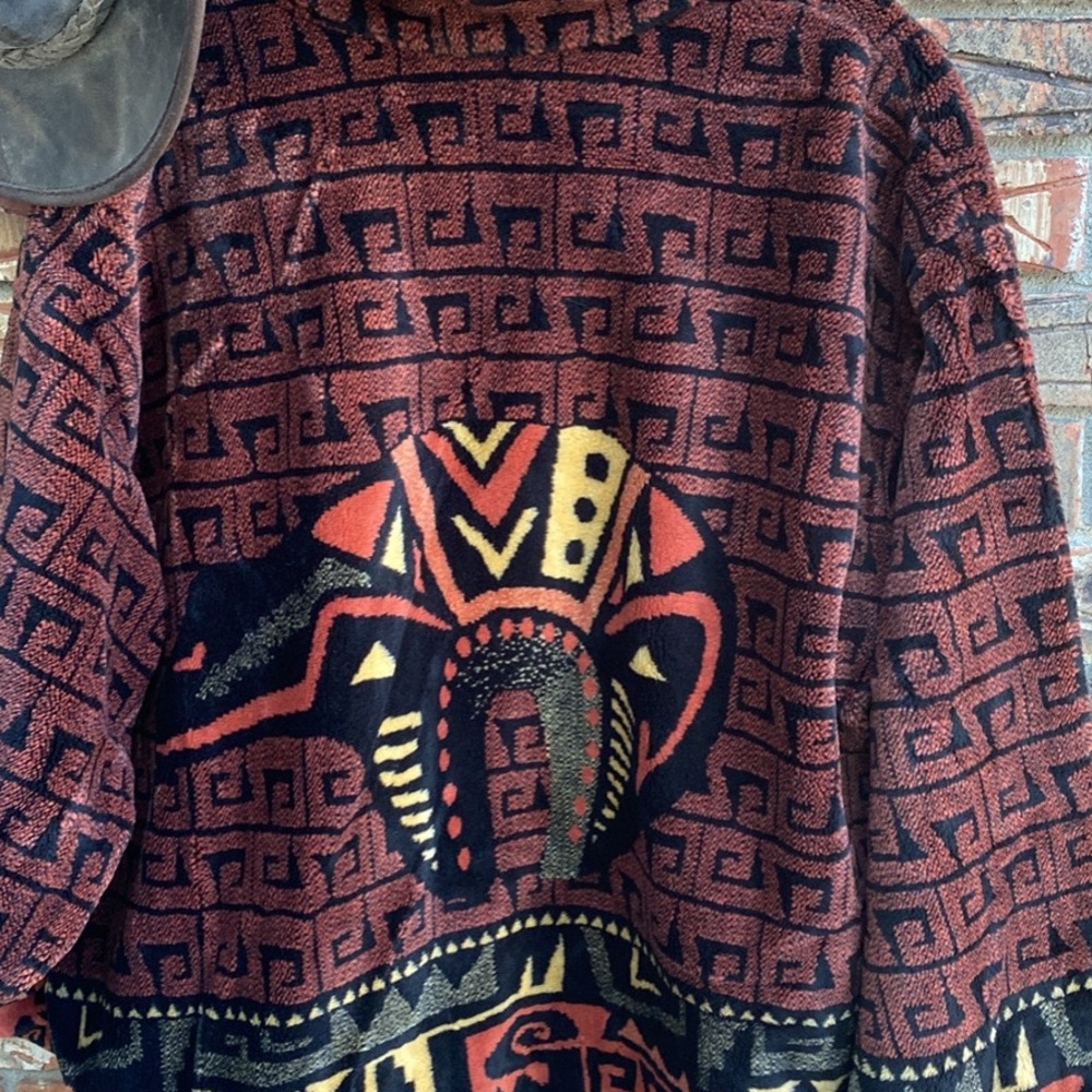 Outback Trading Co. Geometric Patterned Zip-Up Jacket L - Picture 2 of 4